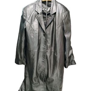 Centigrade Lamb Leather Long Coat W/Thermolite Zip-out Lining Black Size 1X